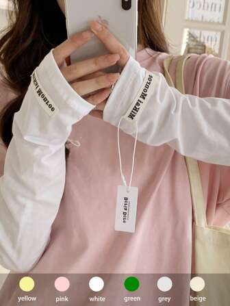 1 对纯色空调房防寒袖套，细臂保暖，适用于关节手腕前臂，标签设计