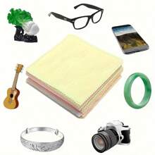 1/5/10/20/100 Pieces Of Reusable Microfiber Cleaning Cloths, Suitable For Glasses, Camera Lenses And Smartphone Screens - Thick, Soft, Odorless Wiping Wipes That Do Not Scratch, Random Colors, For Glasses Cleaning,Back To School,Back To School Supplies