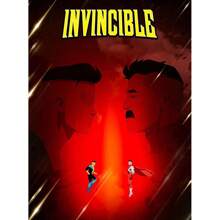1 pièce Affiches d'art mural sans cadre, Pop Art Deco Invincible Comic War Canvas Poster, Impression d'art mural sans cadre pour la maison, le bureau, le salon, la salle de classe - Œuvre d'art d'intérieur, décoration saisonnière, idée de cadeau facultative