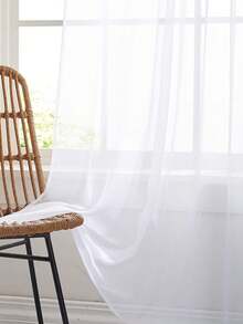 1 pezzo Tenda leggera e trasparente, tenda finestra in voile di poliestere a tinta unita, moderna e minimalista, per camera da letto, soggiorno, balcone