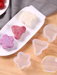2pcs/1pc Rice Ball Mold Set, Heart & Plum Blossom Shaped Rice Ball Mold, Creative Sushi Rice Making Tools, Non-Stick Sushi Maker For Bento Lunch Box And Homemade DIY - Multicolor - View 4