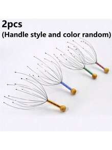 1/2Pcs Octopus Head Scalp Relaxation Massage Pain Relief Body Massager Head Grabber Pressure Release Relaxation Claw Metal Massager Device Unisex For Home Relaxation And Office Soothing Use,