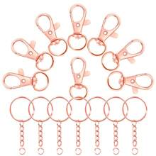 24/45pcs Rotating Spring Hooks Set, Detachable Keychain With Chain And Jump Ring, Bulk, Suitable For Keychains, Lanyards, DIY Crafts, Durable Material, Suitable For Home Use