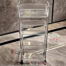 Thickened Acrylic Transparent Trolley With A Single-Layer Load-Bearing Capacity Of 10kg+360° Silent Wheels. Minimalist Kitchen/Coffee Shop Storage Rack, Ready To Use Without Installation. - 透明四層 - 查看 5