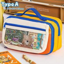For LABUBU,Back To School Stationery Large Capacity 9-Layer Pencil Case, Cute Pencil Case Stationery, School School Supplies Stationery Set Pencil Holder Pencil Case Pen Holder,Multifunctional Large Capacity Expandable Pencil Case, Big Capacity Twill Fabric Stationery Storage Bag With Pen Slot