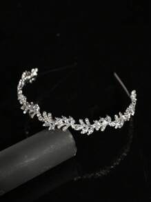 1pc Women Casual Versatile Cute Fashionable Water Drop Rhinestone Decorated Hairband