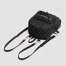 Mochila pequeña de moda con estilo retro y sensación de alta gama para mujer, mochila versátil y pequeña para libros - Negro - Ver 2