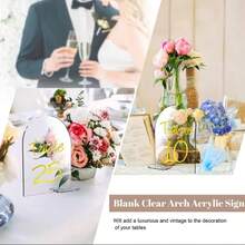 金色镜面亚克力座位卡婚礼桌号牌 3.9x5.9英寸 空白可重复使用派对装饰节日接待椅预留金色镜面亚克力 - 白色 - 查看 4