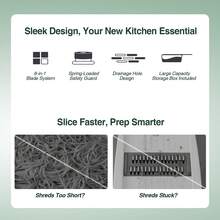 XO Chef Lab 6-In-1 Deluxe Vegetable Slicer With Storage And Drainage System - Effortless Slicing & Safe Storage - Light Grey - View 2