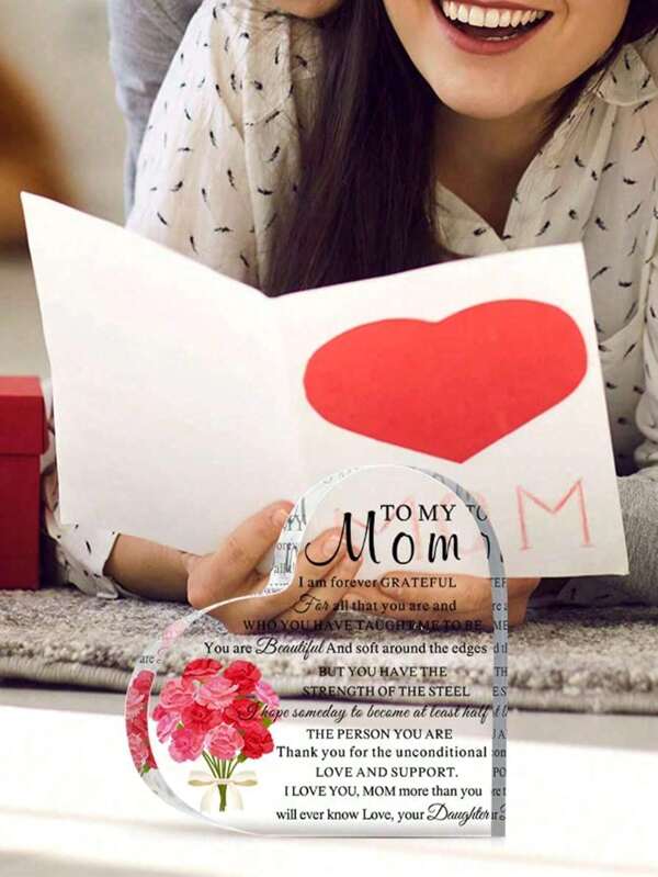 Heart-Shaped Acrylic Decorative Sign And Plaque, Multifunctional Desktop Ornament, Gift For Mother's Day