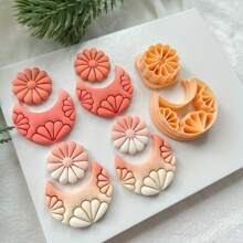 2 Stücke Mond & Blume Weichton Formset, hochpräziser Schneidformensatz für handgemachte Geschenke, Haarspangen, Schmuck, Anhänger, Tonformwerkzeuge, DIY kreative dekorative Ohrringe, Broschen, Töpferei