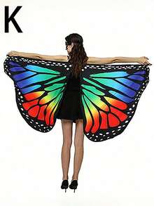 1 pieza Capa con forma de mariposa para actuación en escenario, disponible en trece colores, un accesorio de fotografía para cosplay y una capa con forma de mariposa de moda.