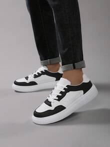 Women's Black & White Casual Sports Shoes | Round Toe Comfort & Lightweight Versatile Design | All-Season Outdoor Sneakers With Soft Strap For Holiday-Ready Style - Black and White - View 2