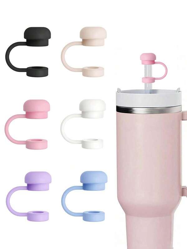 8pcs/6pcs/3pcs Straw Covers Cap Reusable Silicone Straw Toppers Compatible With Stanley Cup Spill Leak Stopper Splash Dust Proof Straws Cover