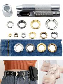 1 件带网眼设计的空心金属铆钉纽扣，DIY 服装配饰，帆布鞋，帽子，包包，标签，皮带 - 彩色 - 查看 2