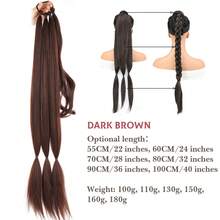 Peluca de cola de caballo trenzada sintética de 22-40 pulgadas, banda de goma elástica para mujer, extensión de cabello de cola de caballo falsa envuelta alrededor de cola de caballo 2T3H - 2 - Ver 10