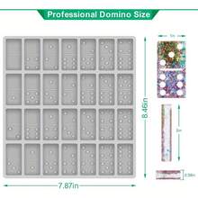 Silicone Domino Molds For Resin Casting - Jumbo Double 6 Size, Shiny & Scratch-Free, Durable Rectangular Mold For DIY Board Games, Coasters, And Crafts, Glittery & Confetti Design, Silicone Resin Molds - Đỏ và trắng - Xem 4