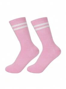1/5/6 Pairs All Season, Back To School, Thanksgiving, Valentine's Day, Pride Month (US), Teacher's Day, Father's Day, Carnival, Easter, Mother's Day, Labor Day Casual Sports Quick-Dry Soft Fabric Unisex Crew Socks, Spring/Summer, Autumn/Winter, Solid Color Black White Gray Pink Green Blue - Multicolor - View 11