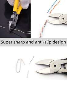 1-częściowy obcinak do drutu, narzędzie do cięcia kabli, szczypce dla elektryków, narzędzie do naprawy urządzeń elektrycznych w ogrodzie, precyzyjny obcinak do drutu, obcinak do gwintów, superostry i antypoślizgowy, do ścinania i gięcia zbrojenia (żółty), do delikatnych części