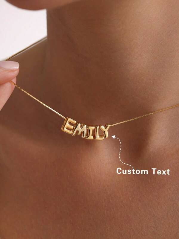 Collar personalizado con letra de oro de la moda, elegante y versátil, adecuado como regalo para familiares, amigos, amantes, cumpleaños, días festivos, aniversario, uso casual