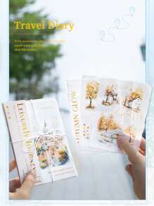 paquete de 20 hojas de papel vintage de paisaje acuarela de ciudad turística para scrapbooking y suministros de diario, papel decorativo artesanal para diarios de chatarra con 10 diseños de patrones