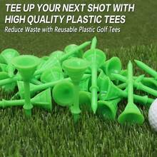 Golf Tees Plastic 3 1/4 Inch Upgrade Unbreakable Bulk 50 Packs Reduce Friction Side Spin Stable 83 Mm Long Tee For Golfer Practice - Green - View 6