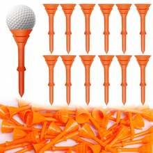 Golf Tees Plastic 3 1/4 Inch Upgrade Unbreakable Bulk 50 Packs Reduce Friction Side Spin Stable 83 Mm Long Tee For Golfer Practice - Orange - View 2