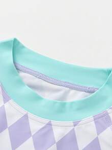 Balabala Girls' 2 Pieces Swimsuit, Stretchy & UV Protection Summer Wear - White Purple - View 6