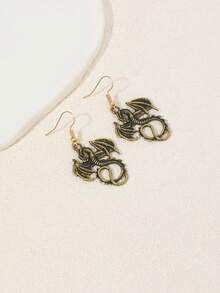 1 Pair Retro European & American Style Personalized Bohemian Dragon Design Earrings - Multicolor - View 5