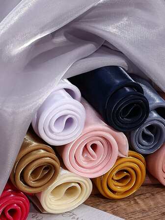 1 件闪亮高密度薄纱面料，适用于 DIY 婚纱，水晶缎面欧根纱面料