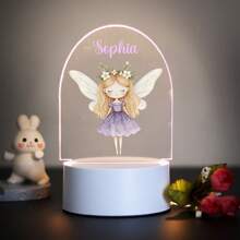 1 szt. Spersonalizowana nazwa akwarela magiczne fioletowe wróżki kreatywny prezent 3D iluzja światła lampka nocna LED ciepłe światło prezent urodzinowy prezent świąteczny dekoracja lampka biurkowa lampka nocna. Prezent dla dziewczyny prezent na ukończenie szkoły, wielofunkcyjny, regulowany, trwały, ozdobny, wielokrotnego użytku, wykwintny, uroczy, wysokiej jakości, nowoczesny, kolorowy, słodki, wygodny, stylowy, niestandardowy, spersonalizowany, niepowtarzalny, idealny prezent dla niego, idealny prezent dla niej, chłopaka, dziewczyny, taty, mamy, rodziny, przyjaciół, odświeżenie domu, spersonalizowane rękodzieło, dom i życie, świąteczna atmosfera domu, jesienne odświeżenie domu, dekoracja świąteczna, harmonia w domu