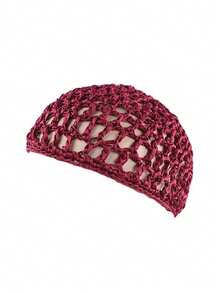 قبعة شبكية يدوية للشعر لإحاطة الشعر للسيدات، قبعة نوم ذات لون أحادي لعناية الشعر