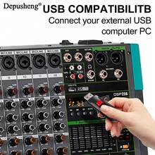 Depusheng PA12 12-Channel Audio Mixer Soundboard Mixing Console Sound Controller With USB & Bluetooth 48V Power For Professional And Beginners - Xem 4