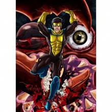 1 pièce Affiches d'art mural sans cadre, Pop Art Deco Invincible Comic War Canvas Poster, Impression d'art mural sans cadre pour la maison, le bureau, le salon, la salle de classe - Œuvre d'art d'intérieur, décoration saisonnière, idée de cadeau facultative