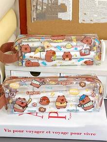 High-Quality Cartoon Style Large Capacity Card Holder Pen Bag, Cute Transparent Pencil Case For Students - Multicolor - View 8