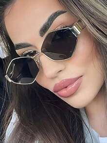 1/2 件装几何多边形眼镜，街头时尚风格，女士款 - 彩色 - 查看 5