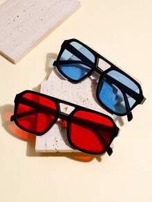 1/2/3 件方形时尚女士眼镜，时尚设计适合户外、海滩度假，让您成为夏季街头的焦点，适合夏季海滩度假、户外、旅行 - 彩色 - 查看 23