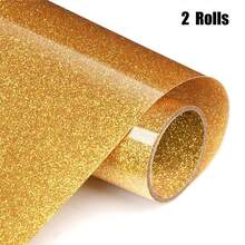1/2 Roll Glitter Heat Transfer Vinyl Rolls - 12" X 3.2ft Gold Glitter Vinyl For Shirts, Glitter Iron On Vinyl For All Cutter Machine - Easy To Cut & For Heat Vinyl Design - Multicolor - View 20