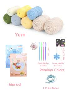 1 Conjunto Kit de Crochê para Iniciantes - 4 Peças Kit de Crochê de Porta-Copos e Vaso de Flores, Kit Iniciante de Crochê de Porta-Copos com Fios de Crochê, Ganchos, Tutoriais em Vídeo Fáceis para Crochê para Escritório, Mesa de Café, Decoração do Lar