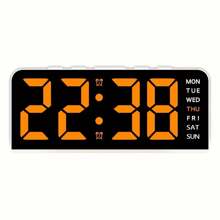 [Reloj con luz ambiente] Reloj digital de pantalla grande de 12/24 horas con fuente LED, que muestra sincrónicamente la temperatura, fecha y día de la semana, doble alarma, 3 niveles de brillo, alimentado por USB, de material plástico, adecuado para dormitorio u oficina. Reloj digital para decoración de habitación, reloj despertador para dormitorio, decoración para dormitorio, decoración para dormitorio universitario, de vuelta a la escuela, decoración escolar, sorpresa escolar