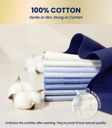 Selected 100% Pure Cotton Handkerchiefs With Stiching Assorted Color, 5 Colors