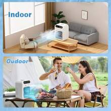 Climatiseur portable, rafraîchisseur d'air rechargeable, ventilateur de bureau rafraîchissant avec réservoir d'eau de 500 ml pour la maison, les voyages, le bureau, ventilateurs humidificateurs avec réservoirs d'eau, refroidisseurs