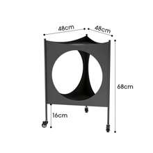 1 pièce de table d'appoint latérale de canapé de conception minimaliste premium avec un design à facettes multiples ajouré, un rangement pratique, des compartiments sur deux niveaux, des roulettes pivotantes verrouillables, léger et économe en espace, convient pour le rangement, la décoration, la table de chevet, la table à thé, l'échantillonnage d'hôtel, dans un style scandinave