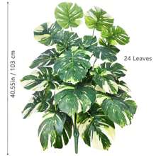 63-86-103cm/40,55 Zoll künstliche Monstera Pflanzen, Fake Palmenbaum mit Kunststoff Schildkrötenblättern, grüne Hochgewächse für Heim, Garten und Raumdekoration