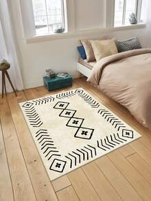 1pc Modern Turkish Carpet, Pattern Area Rug, Minimalist Elegant Carpet, Multi-Purpose Stylish Creative Home Decor Rug, Living Room, Bedroom, Entryway, Kitchen, Bathroom, Home Office - Grey - View 1