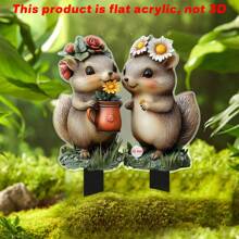 1 PC Creative And Cute Hedgehog Garden Decoration With Strawberries, 2D Flat Acrylic Decorative Accessories With Classic Spring Elements, Fashionable And Diverse Styles, Suitable For Garden Gardening, Perfect Spring Gifts For Family And Friends, Spring Gifts, Holiday Party Decorations.