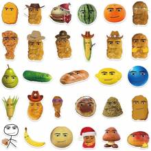 58Pcs Funny Smiling Food Meme Stickers Funny Chicken Nugget Stickers Meme Stickers Fruit Face Stickers Spoof Graffiti Decal Meme Gifts Vinly Waterproof Stickers For Water Bottle, Hydroflask, Guitar, Luggage, Phone, Case, Laptop, Skateboard, Gift
