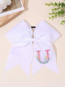1 pieza Diadema con flores de tela bordadas y letras A-Z del abecedario en blanco, accesorios de moda para el cabello, regalo ideal para mejores amigas para uso diario y fiestas