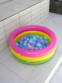 1 pieza Piscina inflable redonda, diseño de arcoíris colorido, extra grande y gruesa para adultos, uso en exteriores, jardín, patio trasero, fiesta de piscina de verano, artículos esenciales de playa, accesorios de playa, flotador de piscina