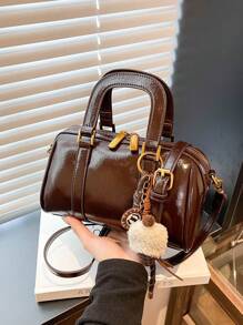 2025 Novo Lançamento Bolsa de Luxo Leve de PU Sólido, Sacola Fashionista Retrô para Uso Diário e Presente de Férias para Mulheres